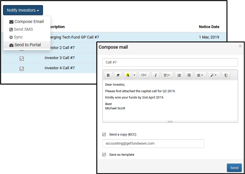 Mini CRM Notify
