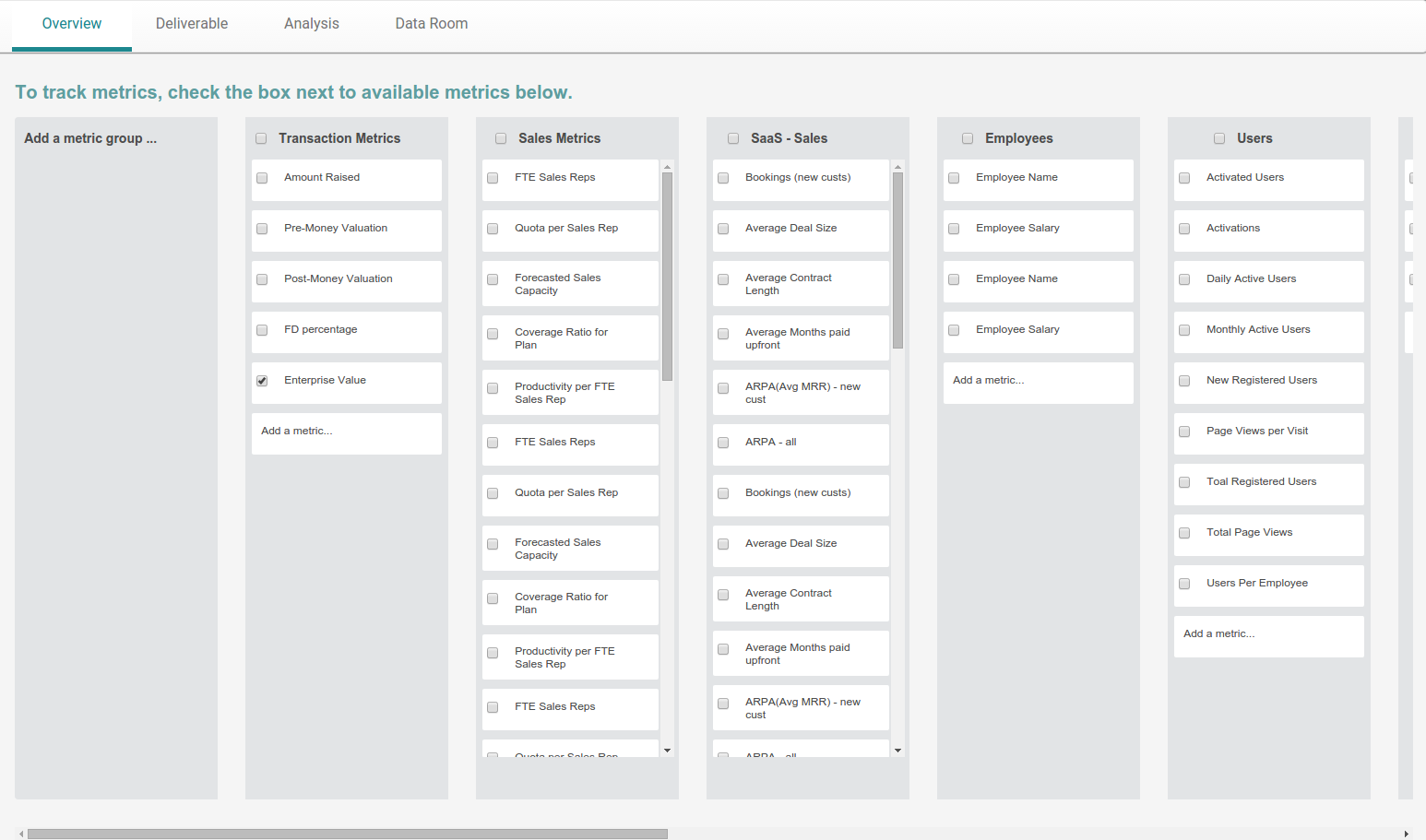 Metrics Dashboard